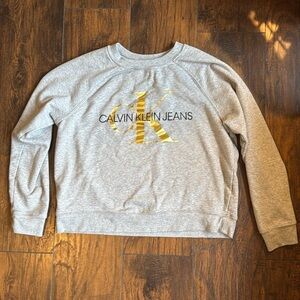 Calvin Klein sweatshirt gray with gold size L (E15)